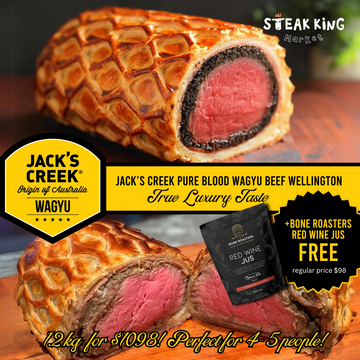 Frozen Jack's Creek Wagyu Beef Wellington  (+ Free Red Wine Jus) 1.2kg serves 4-6 pax