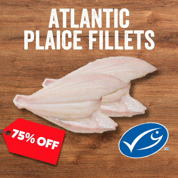 75% Off - Frozen MSC Certified Atlantic Plaice Fillets (1Kg Pack)