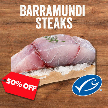 50% Off - Frozen Australian Barramundi Steaks (1Kg Pack)