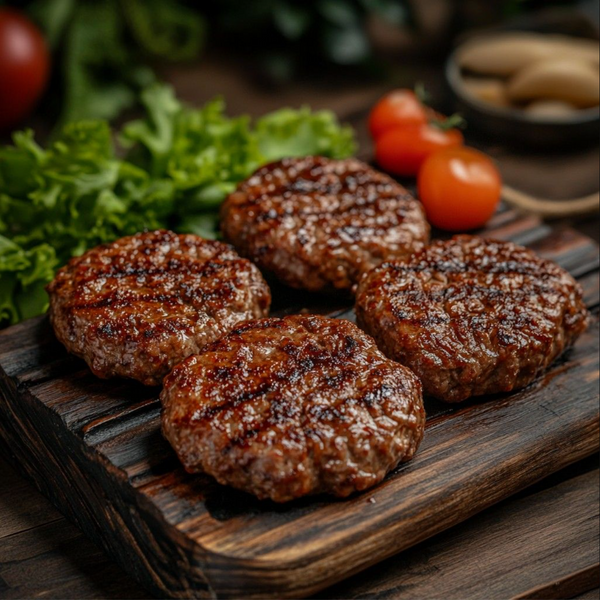 Frozen Organic Grass Fed Angus Burgers 600g (150g x 4)