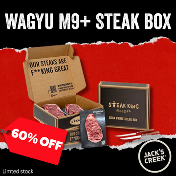 [COMING SOON] 60% - Frozen Wagyu M9+ Ribeye x Striploin Steak Box 1kg (+ FREE Steak Knives + FREE Delivery)