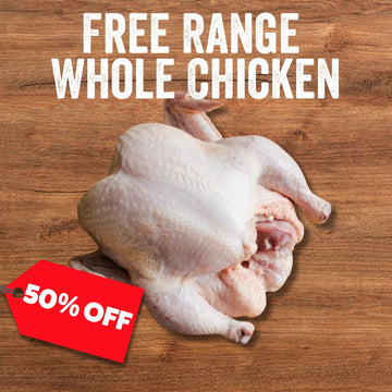 50% Off - Frozen Australian Free Range Whole Chicken (2x1.5Kg)