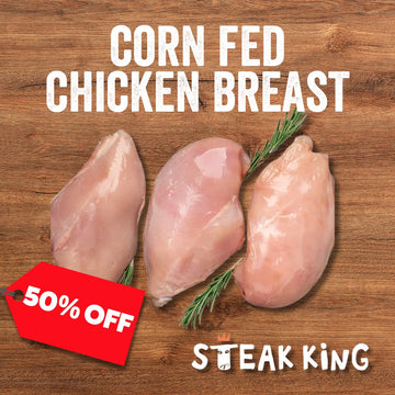 50% Off - Frozen Corn-Fed Yellow Chicken Breast (2 x 250g)