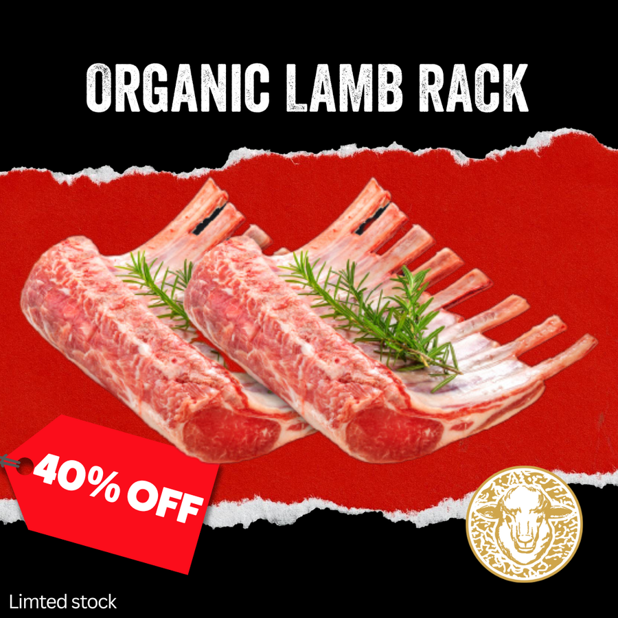 40% off - Frozen Warilba Certified Organic Lamb Rack Cap Off 700g x 2