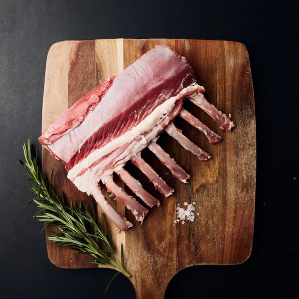 Chilled Thomas Foods Signature Bone-In Frenched Lamb Rack Cap Off ~ 900g