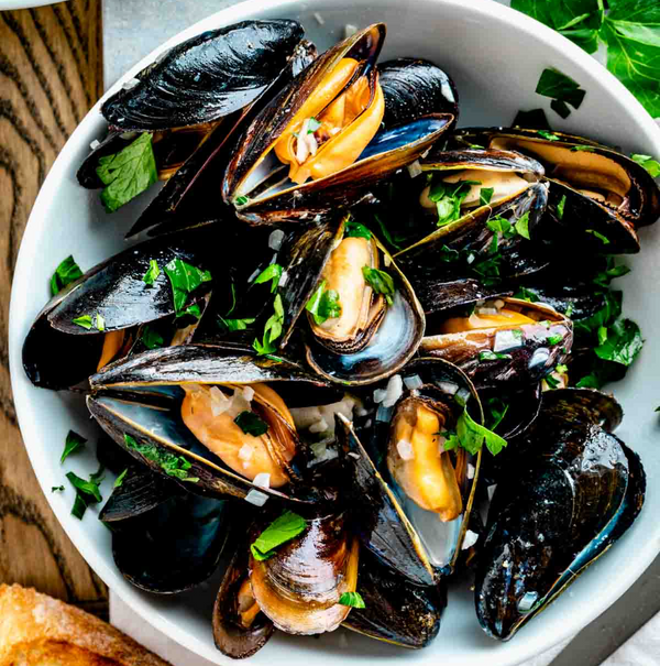 Chilean Black Mussels - Cooked Frozen 1Kg