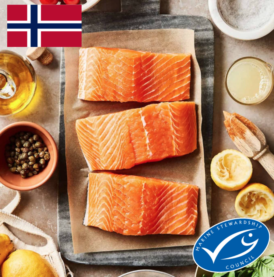 Frozen Norwegian Salmon Steaks 2kg Pack