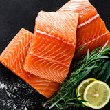 Frozen  Norwegian Salmon Fillets - Skinless (1Kg Pack / 100g per piece)