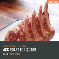 Chilled 3.7-4kg Black Angus Bone-in Ribeye OP Rib Roast