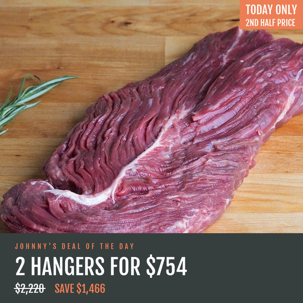 Chilled Wagyu M3-4 Untrimmed Hanger Steak 3.6kg (2 pieces of 1.8kg)