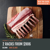 Chilled Thomas Foods Signature Bone-In Frenched Lamb Rack Cap Off - 1.8kg (2 x 900g)