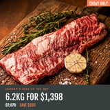 Chilled Tajima MS 6-7 Wagyu Skirt Steak 6.2kg (2 x 3.1kg)