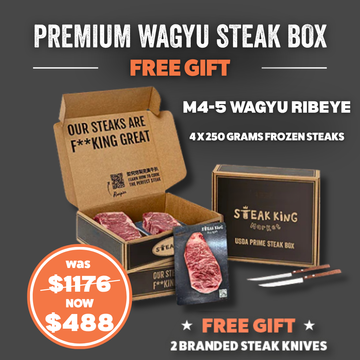 【半價】急凍M4-5和牛 - 肉眼扒 x 西冷扒雙享套餐 1公斤（+免費品牌牛扒刀）