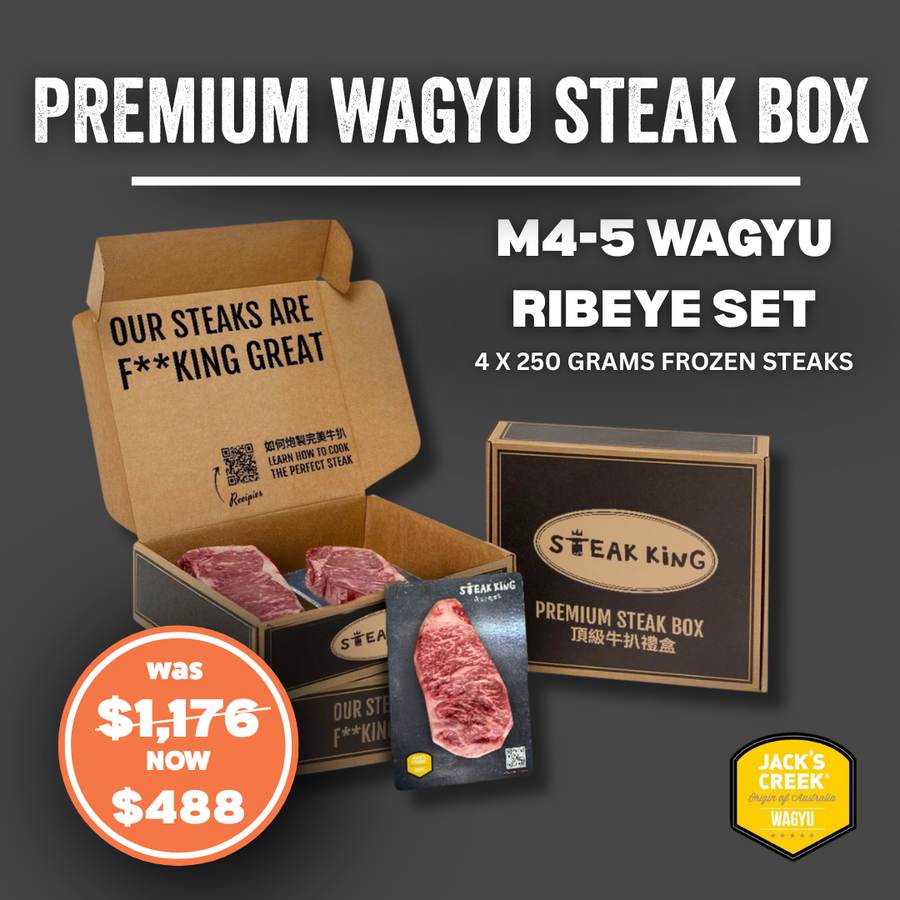 60% - Frozen Wagyu M4-5 Ribeye Steak Box 1kg