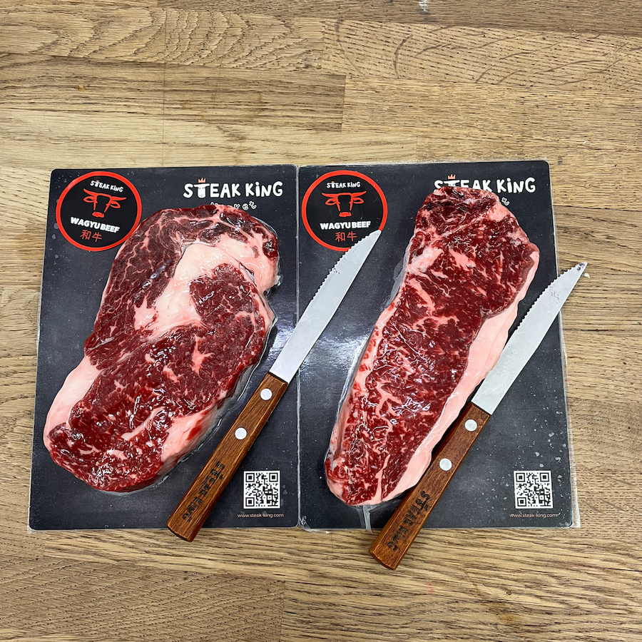 Frozen Wagyu M4-5 Ribeye x Striploin Set 1kg (+FREE Steak Knives)