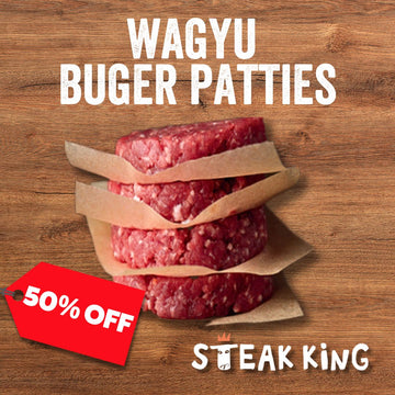 50% Off - Frozen Wagyu Burger 8 x 150g Patties (2 x 600g Packs)