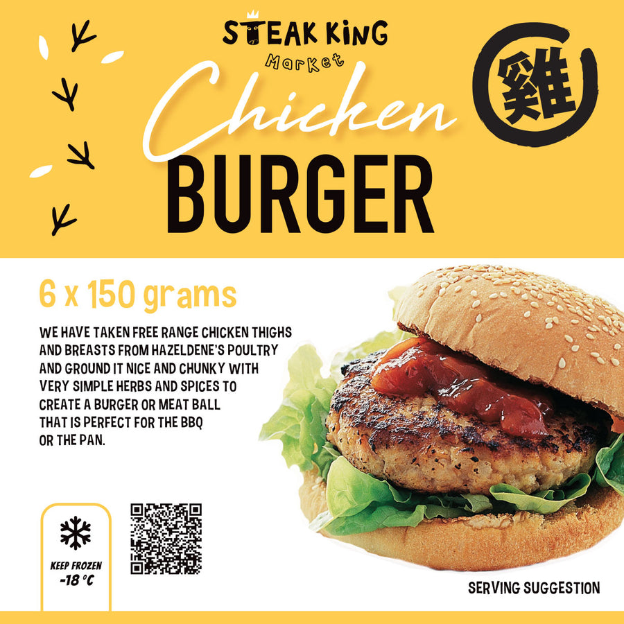 自由放養澳洲雞肉漢堡 6x 150克