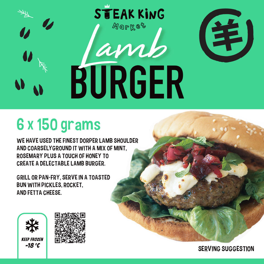 Lamb Burger patties 6x150 grams