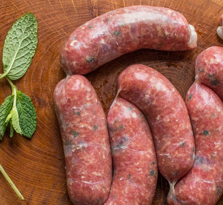 Lamb, Mint, Honey & Rosemary Sausages 400g Steak King