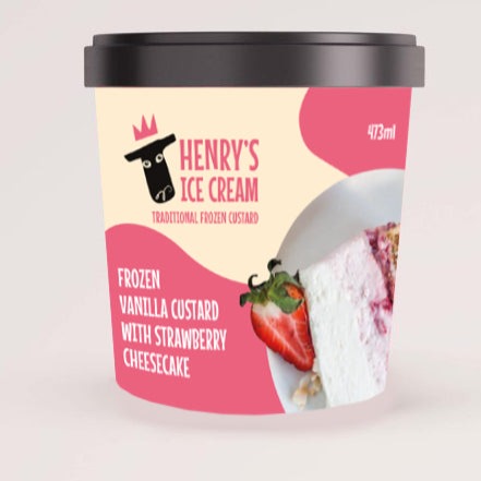 Henry's Frozen Custard with Strawberry Cheesecake 1 pint